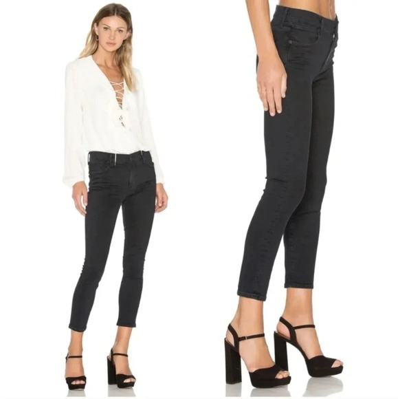 Agolde Black Sophie Jeans High Rise Crop jeans Princeton Size 28 - Picture 2 of 10